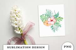 Watercolor Tropical Flowers Bouquet png Product Image 3