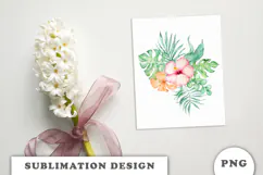 Watercolor Tropical Flowers Bouquet png Product Image 3