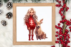 Cute Christmas Little Girl Sublimation Clipart Product Image 3