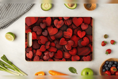 Red Wooden Hearts Cutting Boards sublimation Designs Product Image 3