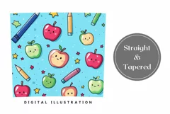 Cute School Tumbler Wrap Design, Sweet Apples Tumbler PNG Product Image 3