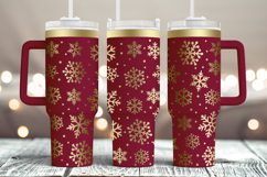 Tumbler laser svg| 40oz Tumbler Christmas Snowflakes wrap Product Image 3