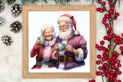 Christmas Purple Santa Claus Sublimation, Christmas PNG Product Image 3