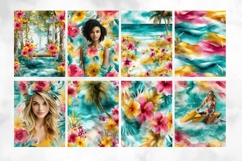 Tropical Watercolor Digital Papers for Junk Journal Product Image 3