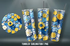 3D Tumbler Wrap Sublimation Designs PN|Flowers Tumbler Product Image 4