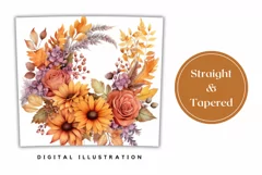 Flowers Tumbler Wrap Template, Sunflowers Sublimation Design Product Image 3
