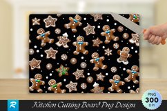 Gingerbread Man Pattern Christmas Cutting Board PNG Design Product Image 1