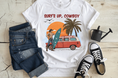 Surf&#039;s up, Cowboy! Summer PNG, Retro Beach PNG Sublimation Product Image 3