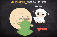 Baby Name Sign Lamb SVG laser cut file for Glowforge Product Image 3
