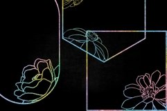 Rainbow Glitter Floral Frames Clipart Product Image 3