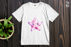 Gemini said Pink Crystal Star Clipart Sublimation PNG Product Image 3