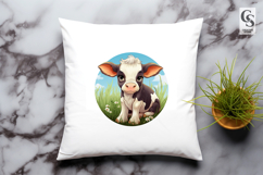 Cute Baby Cow Clipart Sublimation PNG Product Image 2
