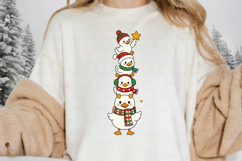 Christmas Ducks PNG Clipart, Cute Stacked Ducks Sublimation Product Image 1