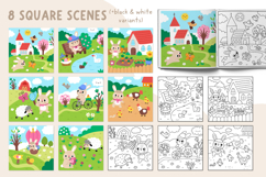 Easter village clipart, seamless patterns and designs Product Image 3