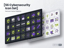 56 Cybersecurity Vector Icons for UI Designs EPS Product Image 3