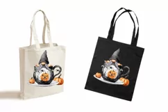 Watercolor Halloween gnome in tea mug, Gnome PNG Product Image 3