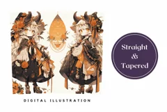 Kawaii Halloween Girls Sublimation, Halloween Tumbler Wrap Product Image 3