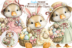 Whimsical Easter Animals PNG, Whimsical Bunny Easter Clipart Product Image 1