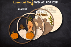 Thanksgiving Turkey SVG laser cut files for Glowforge Product Image 3