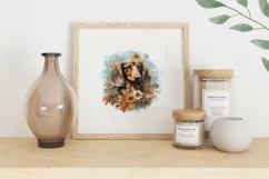 Watercolor Dachshund Dog Illustration, Dog Sublimation PNG Product Image 2