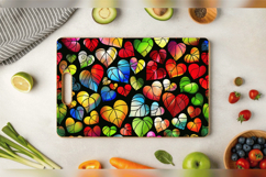 Stained Glass Hearts Cutting Boards sublimation Design Product Image 3