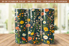 Flower Meadow Tumbler Wrap | 20 oz tumbler wrap Product Image 1