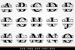 Monogram Flourish Split Letters SVG Bundle Cut Files Product Image 3
