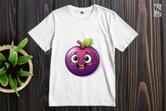Cute Plum Fruit Characters Clipart Sublimation PNG Product Image 3