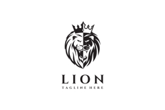 King Lion Head Logo Design Vector Illustration Product Image 1