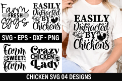 Chicken SVG Design - Easily Distracted by Chickens Product Image 1