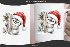 Christmas peeking character png design for T-shirts Product Image 3
