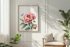 Pink Peony Flower, Watercolor Floral Peony Sublimation Product Image 3