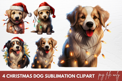 Christmas Dog Sublimation Clipart Product Image 1