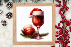 Christmas Wine Cup Sublimation Clipart Product Image 3