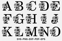 Sunflower Monogram Letters, Monogram Font SVG Cut Files Product Image 3