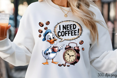 I NEED COFFEE! PNG, Sarcastic Duck Sublimation PNG Product Image 3