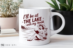 Woman Reading Book At Lake Sublimation PNG Product Image 2