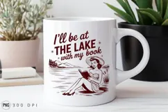 Woman Reading Book At Lake Sublimation PNG Product Image 2
