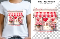 Watercolor Valentine shop png design for T-shirts Product Image 3