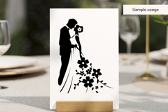 Bride And Groom With Bouquet SVG Product Image 3