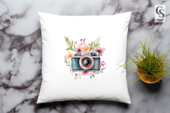 Floral Vintage Camera Clipart PNG Product Image 3