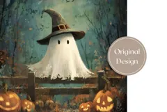 Art Halloween Tumbler, Cute Ghost Tumbler Sublimation Product Image 3