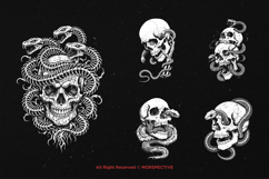 10 Bundle Dark Art Skull Snake Bone Skeleton Death Tattoo Product Image 5