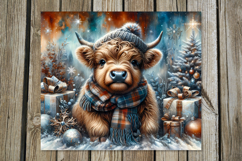 Christmas cow | 4 retro xmas Sublimation Tumbler designs Product Image 3