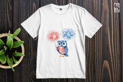 Patriotic Owl Fireworks Clipart PNG Product Image 3