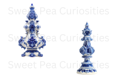Blue Toile, Ephemera, PNG, Clipart, Junk Journal, flowers Product Image 3