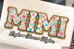 Glitter Nana Gigi Mimi Floral PNG Bundle nana png, gigi png Product Image 3