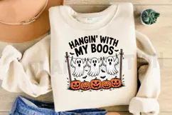 Hangin’ With My Boos PNG, Funny Ghost Halloween Shirt Product Image 3