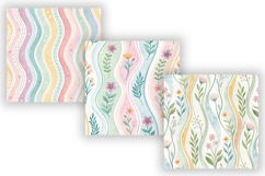 Wavy Hand Drawn Stripe Digital Paper, Seamless Pastel Product Image 3
