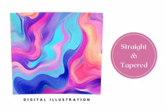 Fluid Art Tumbler Wrap Design, Colorful Tumbler Design PNG Product Image 3